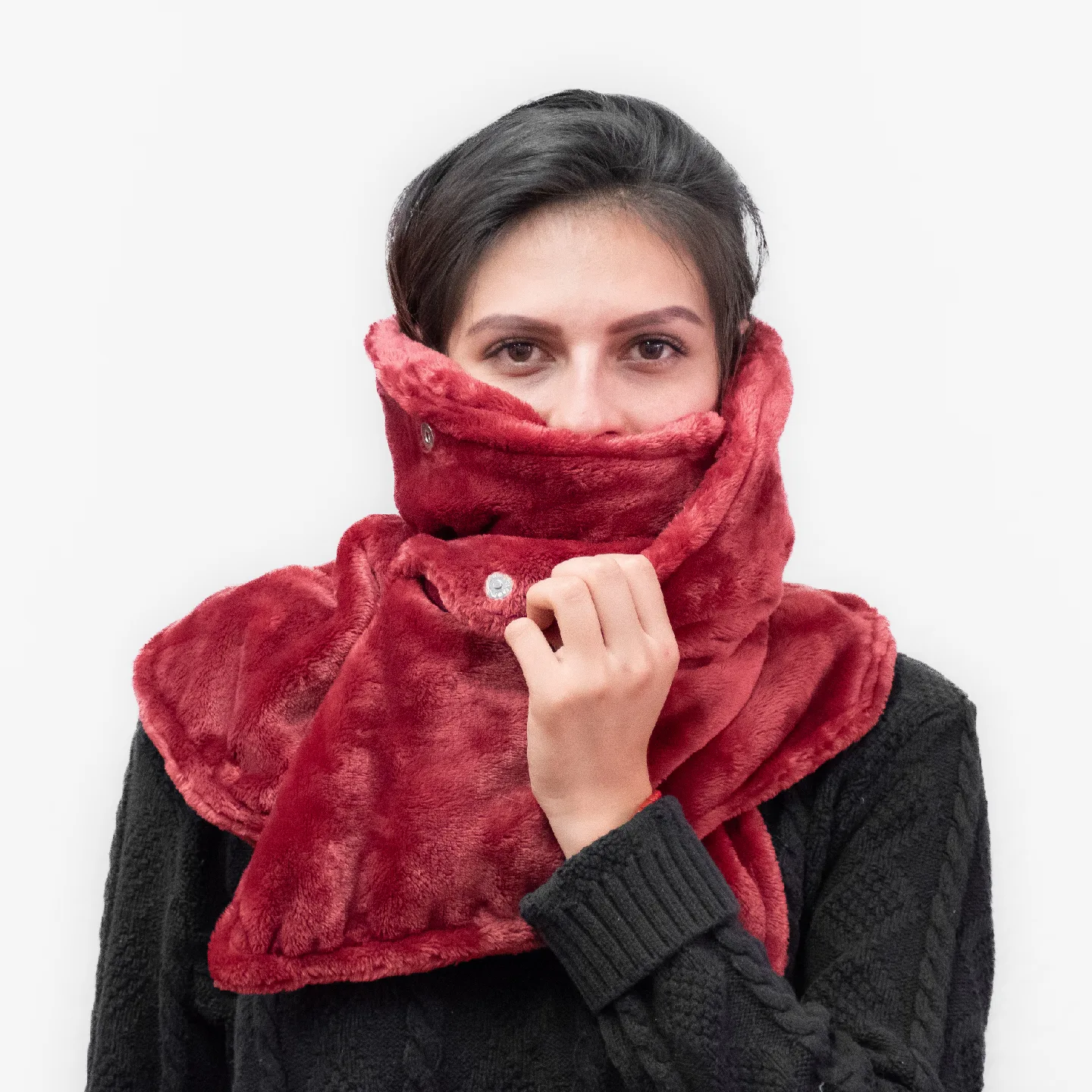 NEW thick red Faux fur Neck Warmer - long image indicator(4)