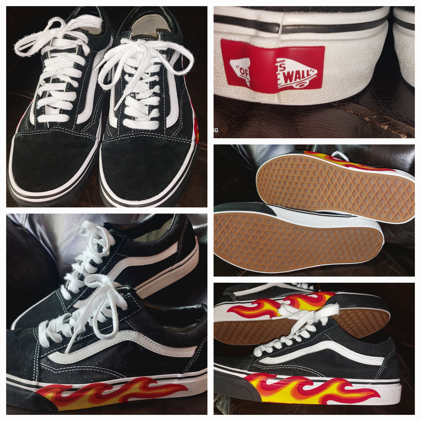 Vans Old Skool Flame Sneakers, Mens size 8, Womens 9.5