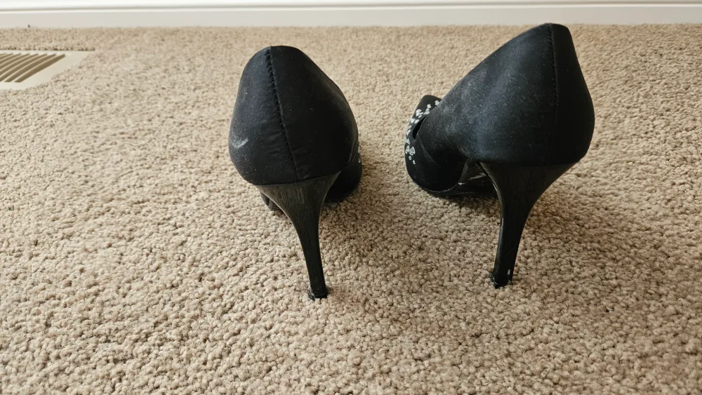 Le Chateau Black Heels with Rhinestones image indicator(3)