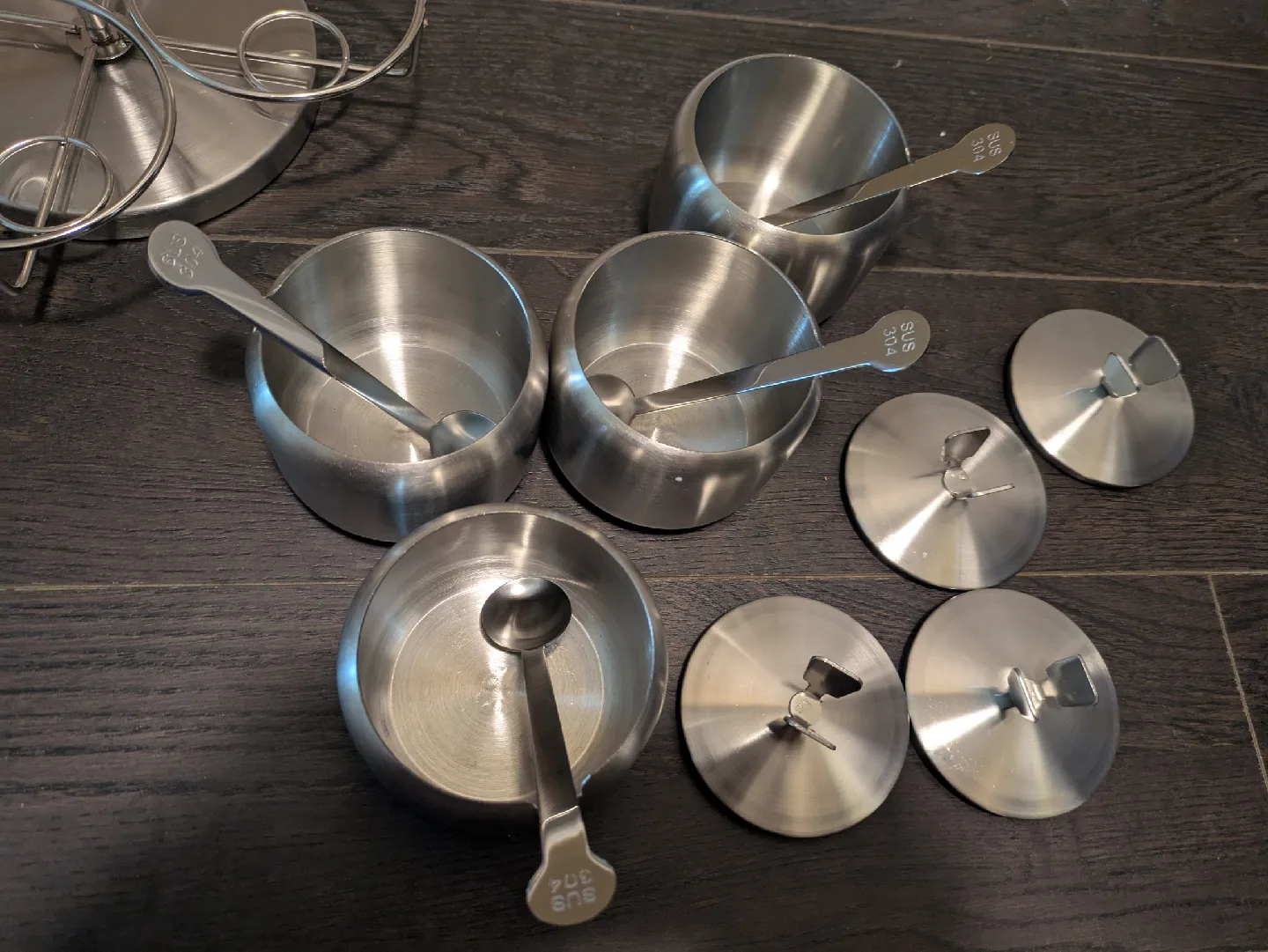 brand new high quality Stainless Steel Spice Jar Set with Spoons image indicator(5)