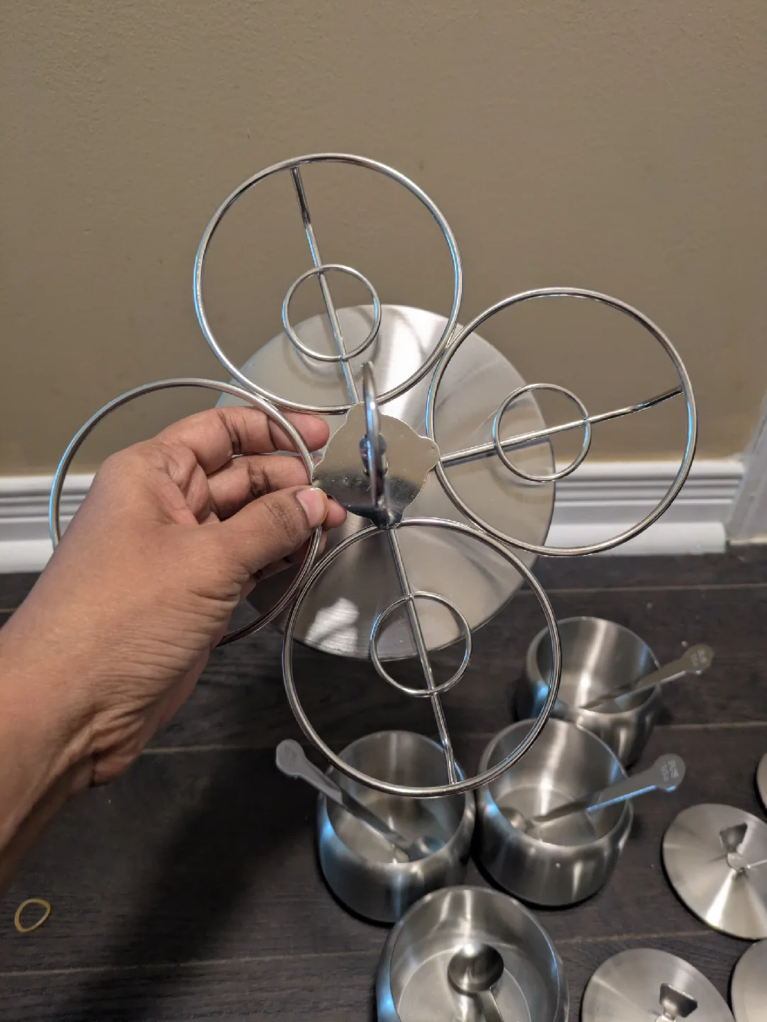 brand new high quality Stainless Steel Spice Jar Set with Spoons image indicator(6)