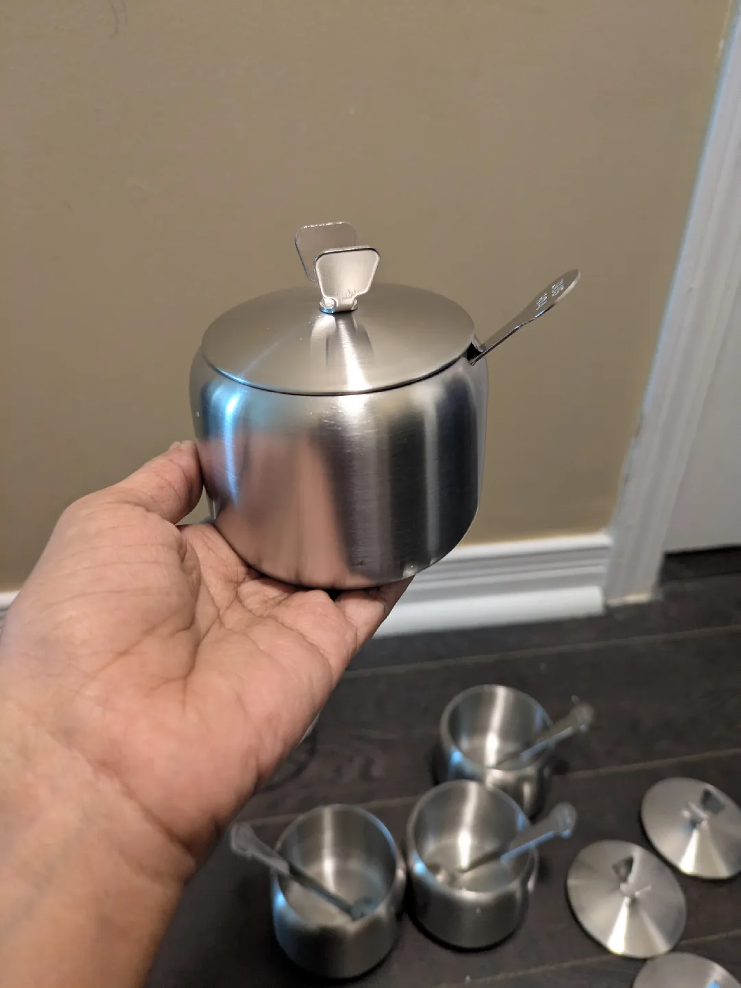 brand new high quality Stainless Steel Spice Jar Set with Spoons image indicator(7)