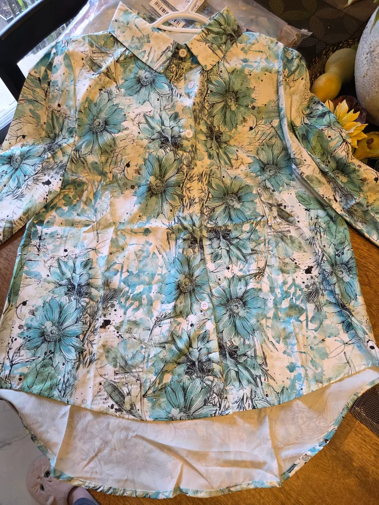 Floral Print Button-Up Shirt - Size XL thumbnail