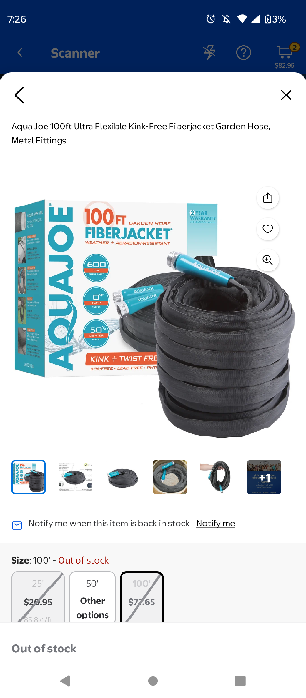 Aqua Joe 100ft Ultra Flexible Fiberjacket Garden Hose - photo 3