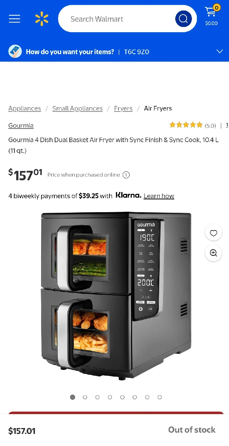 Gourmia 4-Dish Dual Basket Air Fryer, 10.4L - photo 2
