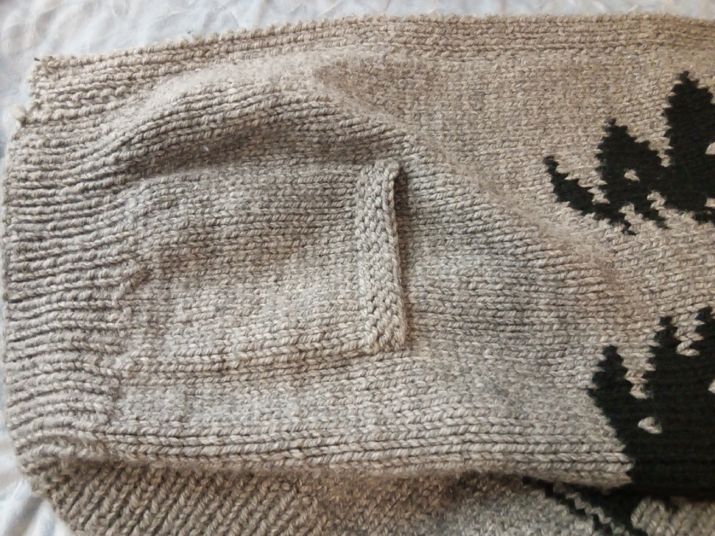 Hand-Knitted Grey & Black Cardigan - photo 2