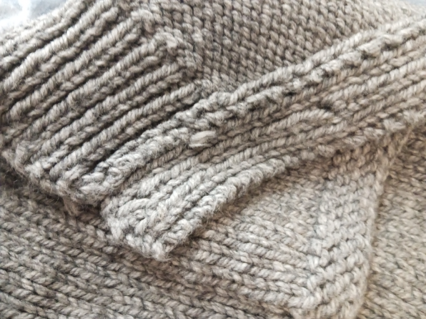 Hand-Knitted Grey & Black Cardigan - photo 3