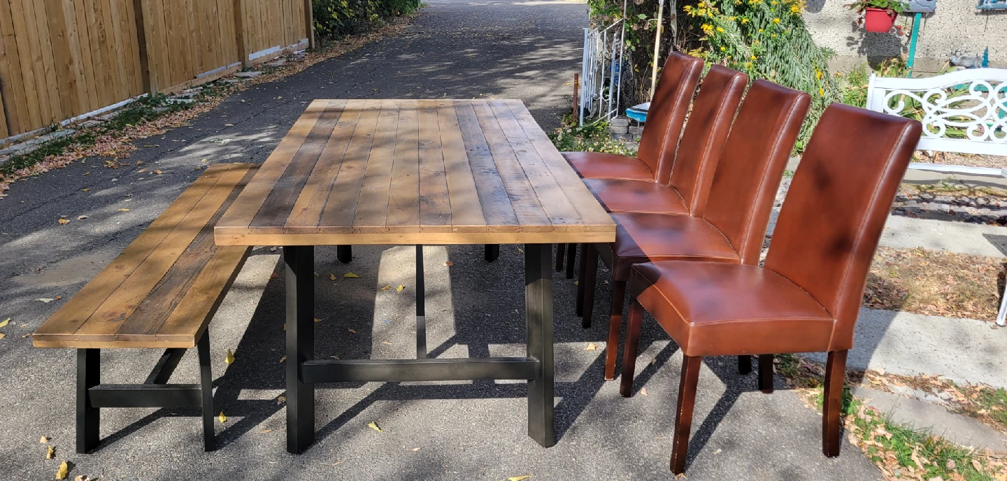Dining Table with 4 Chairs & Bench - photo 3