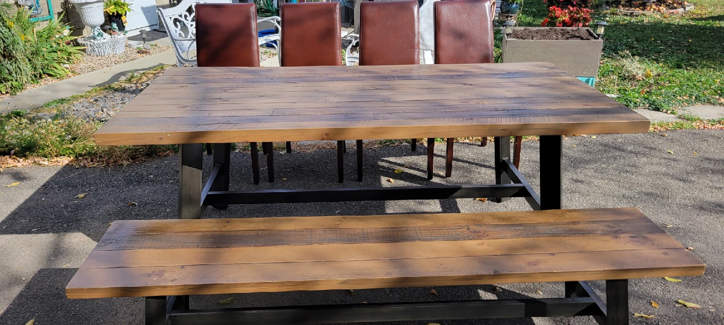 Dining Table with 4 Chairs & Bench - photo 4