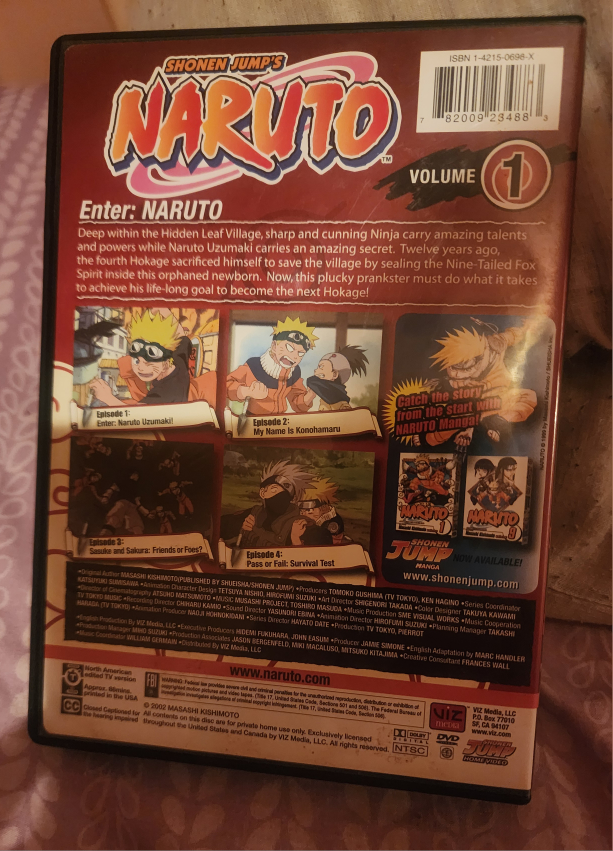 Naruto - Enter: Naruto, Volume 1 DVD + Squirrel hat CASH ONLY - photo 5