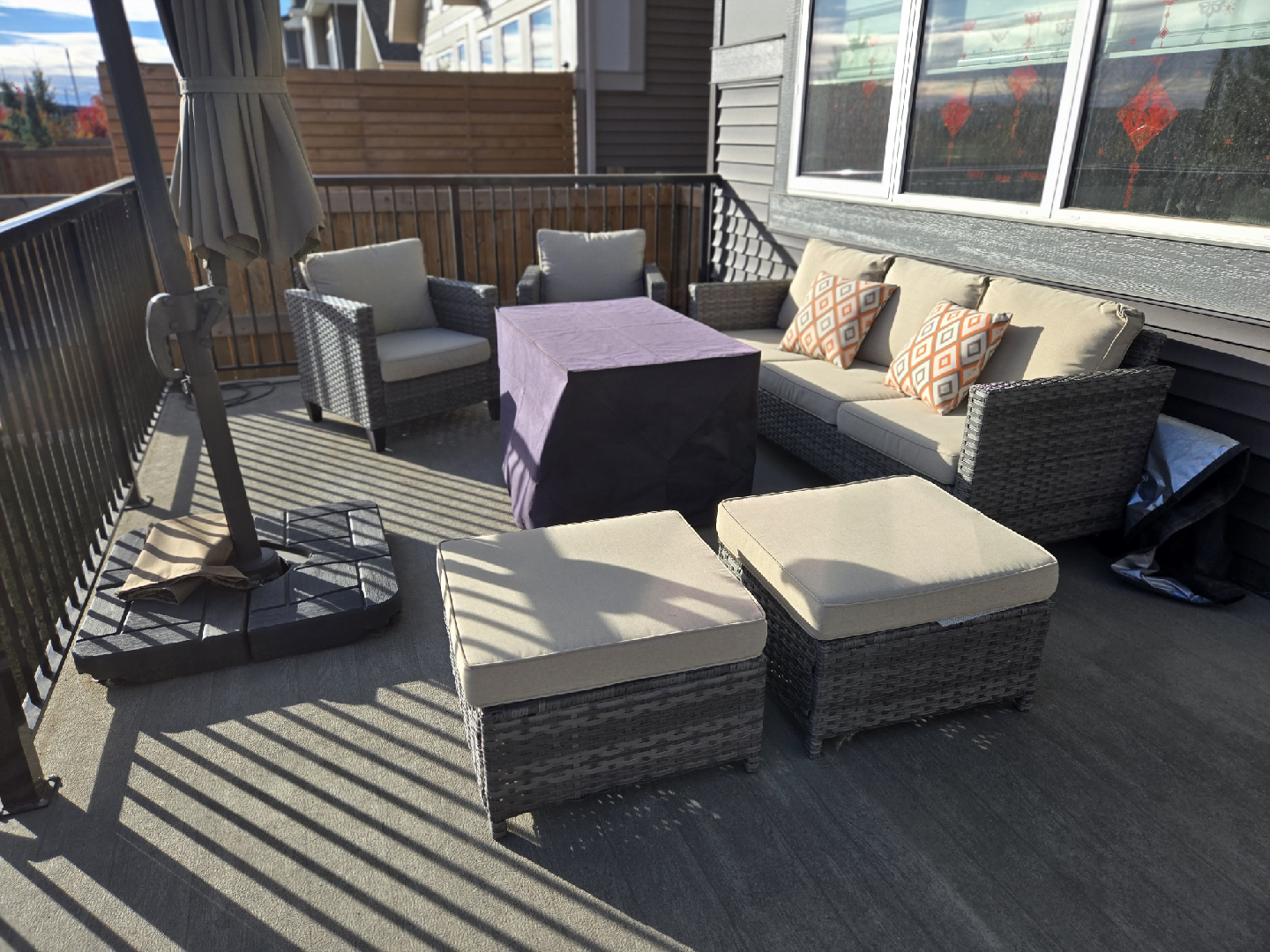 Outdoor Patio Set with Fire Table
