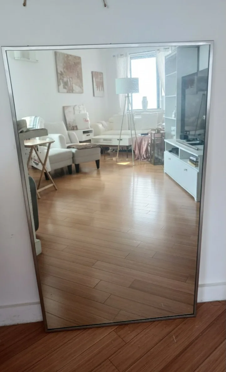 Industrial Heavy Large Modern Wall Mirror with Silver Frame image indicator(6)