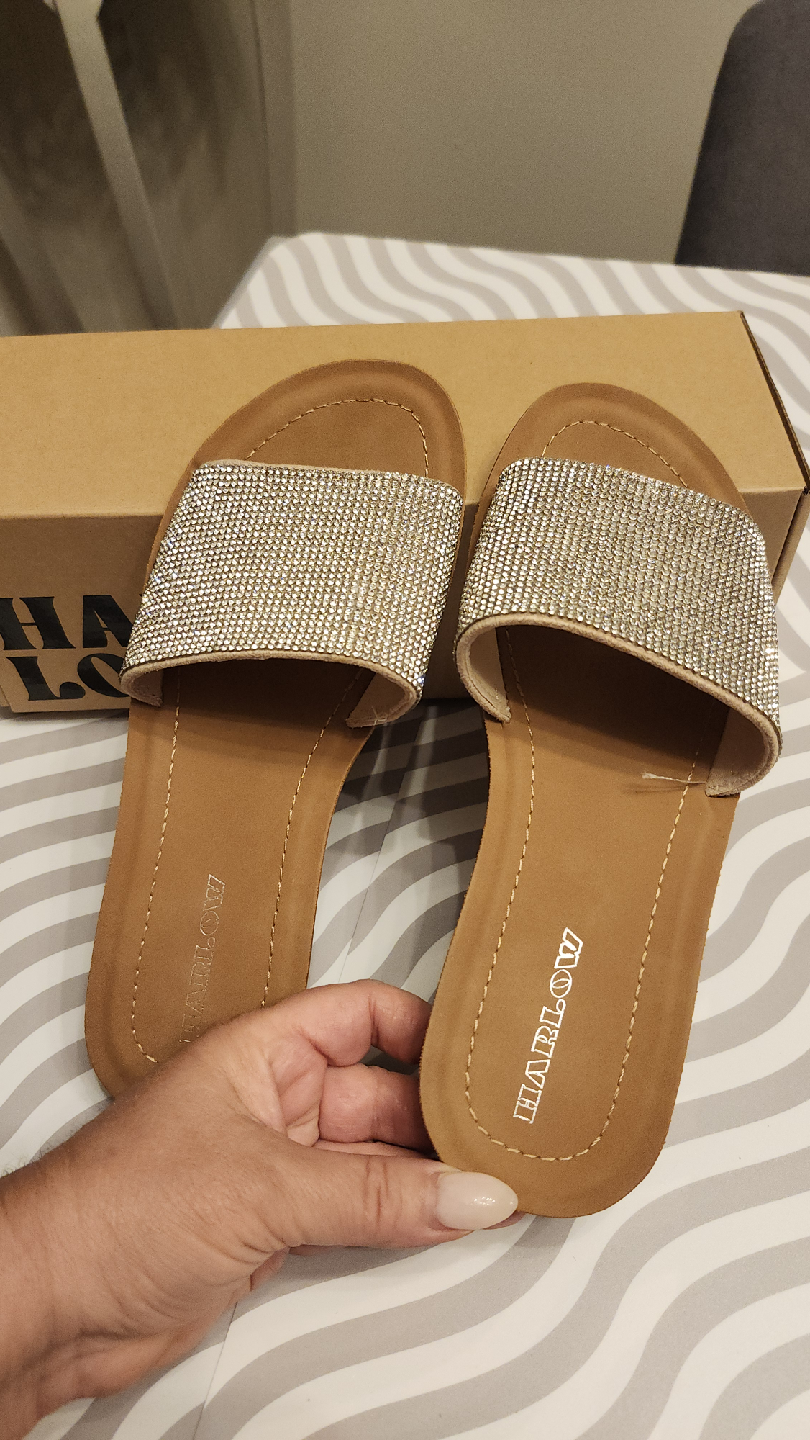 Harlow Slides Sandals Silver Sparkle Size 6 BRAND NEW - photo 5