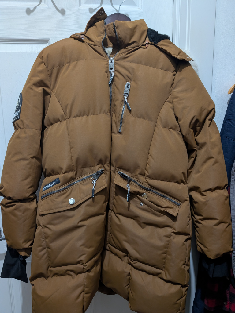 Super Triple Goose Brown Winter Parka, Size L