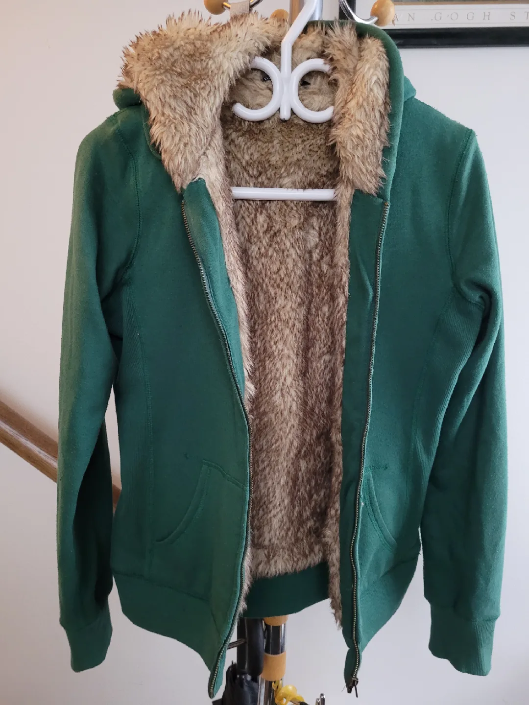 Bluenotes Green Fur Lined Hoodie - Size M
