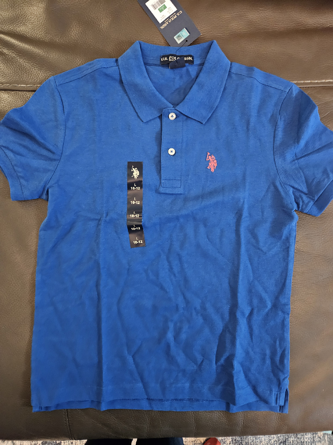 U.S. Polo Assn. Blue Polo Shirt - Size L (10-12)