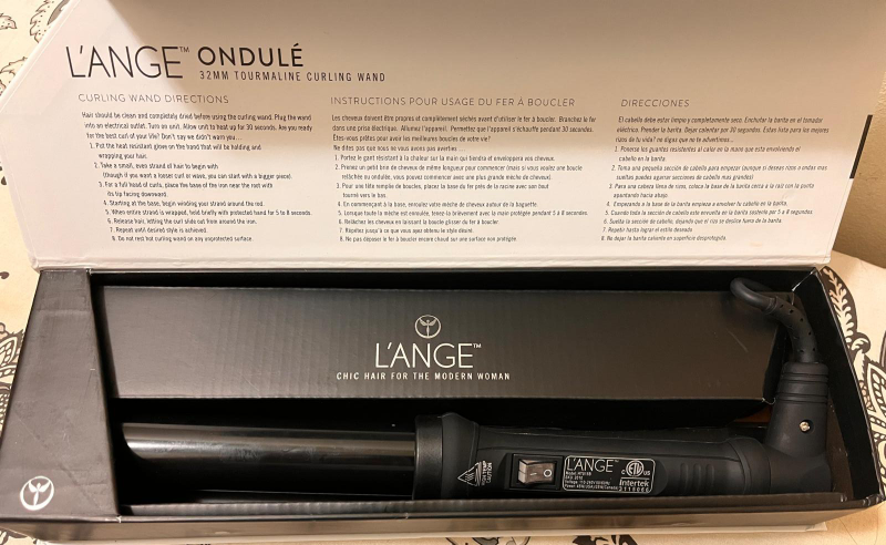 L'ANGE Ondulé 32mm Curling Wand - Black