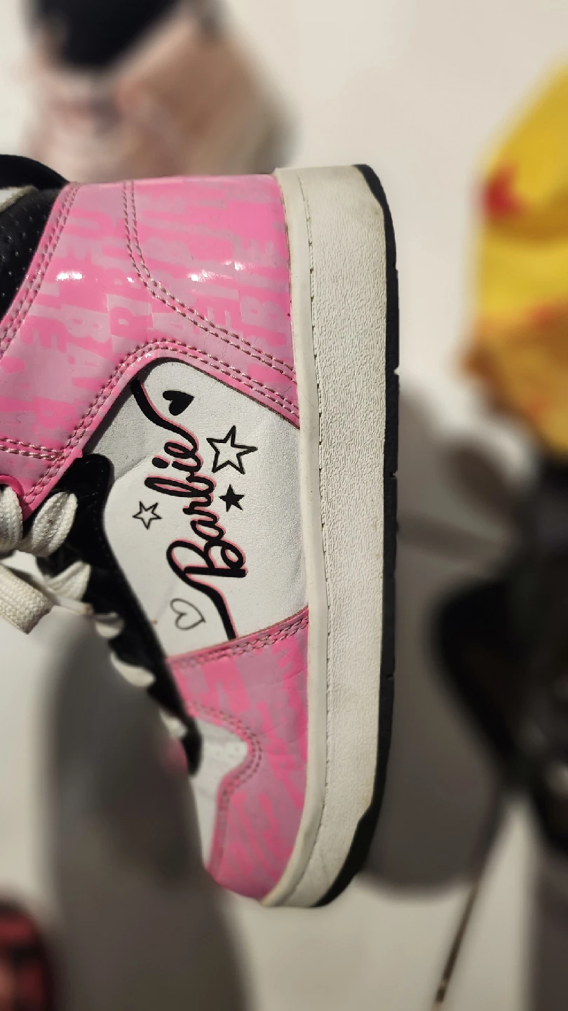 Barbie Pink & White High-Top Sneakers