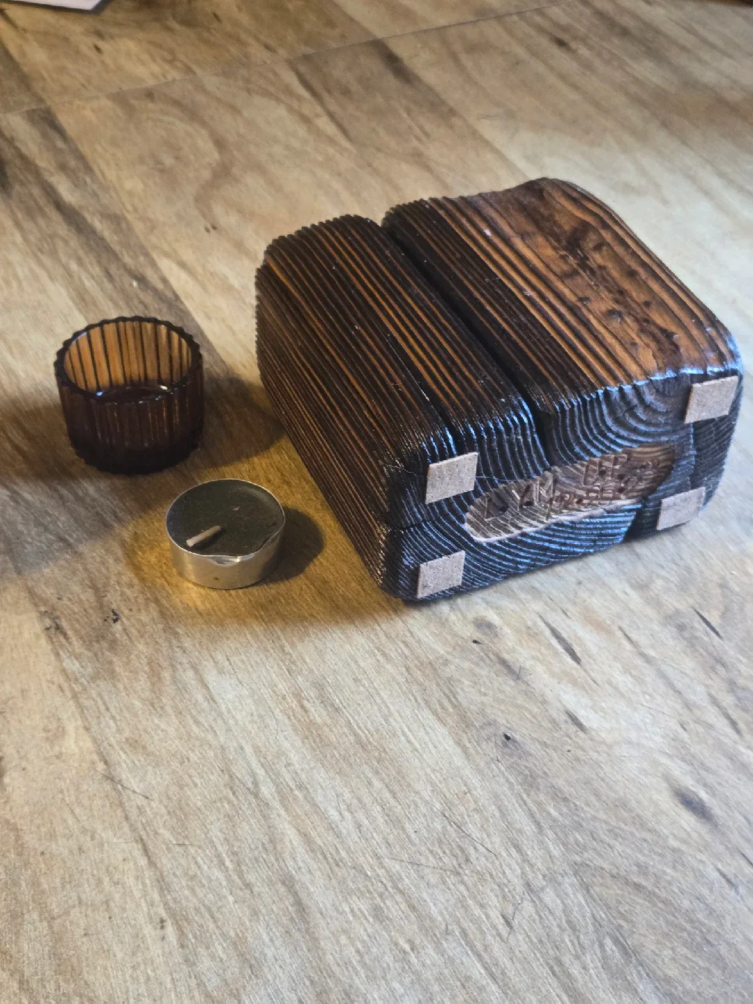 Rustic Wooden Candle Holder image indicator(6)