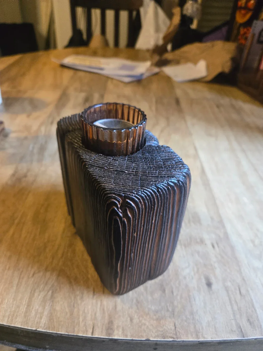 Rustic Wooden Candle Holder image indicator(7)