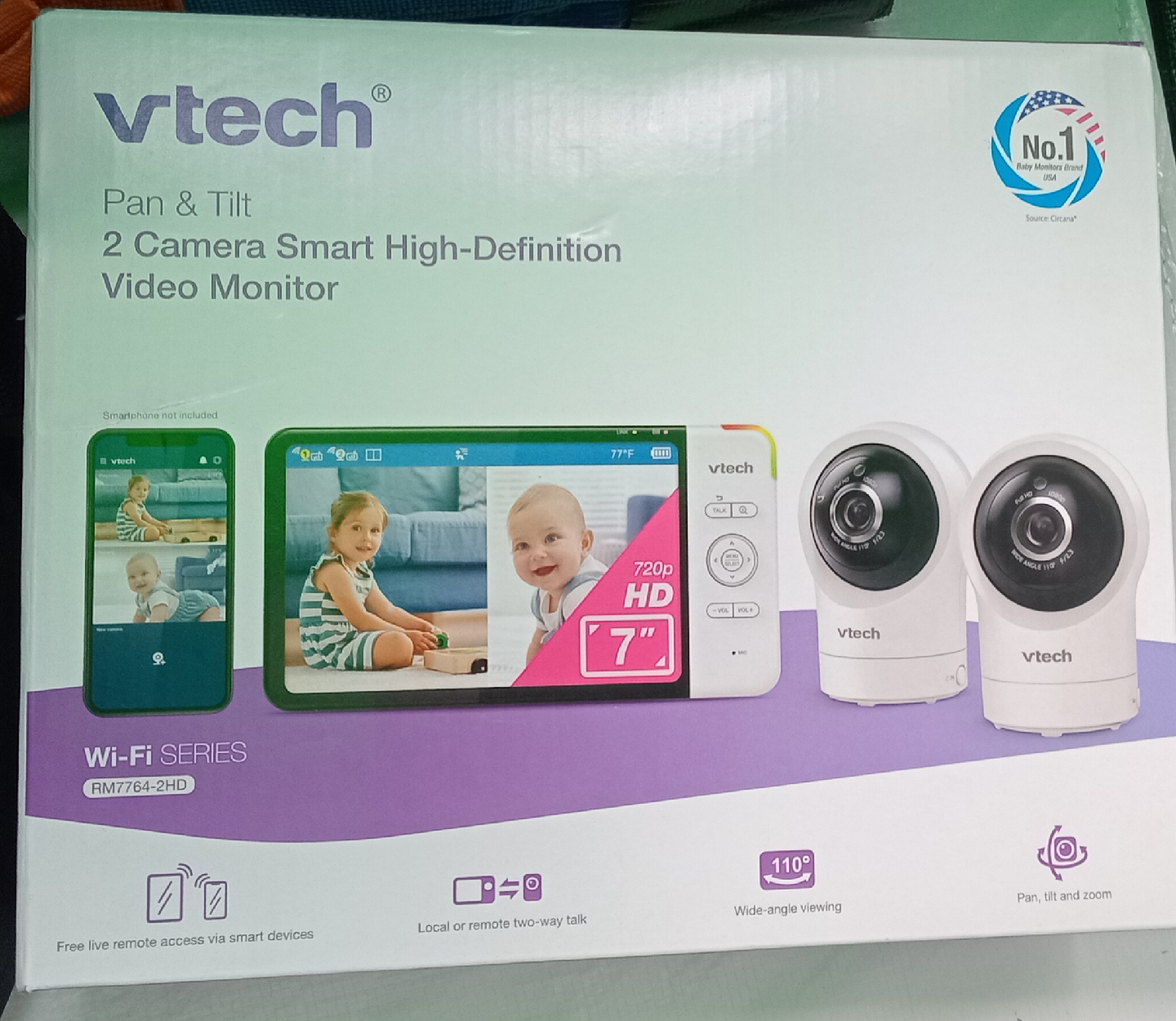 VTech Pan & Tilt 2-Camera Smart High-Definition Video Monitor - photo 2