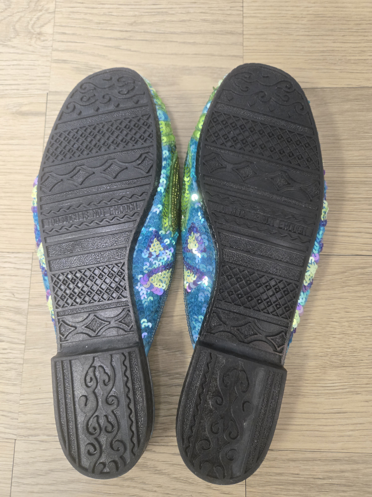 Beverly Feldman Sequin Flower Mules - photo 4