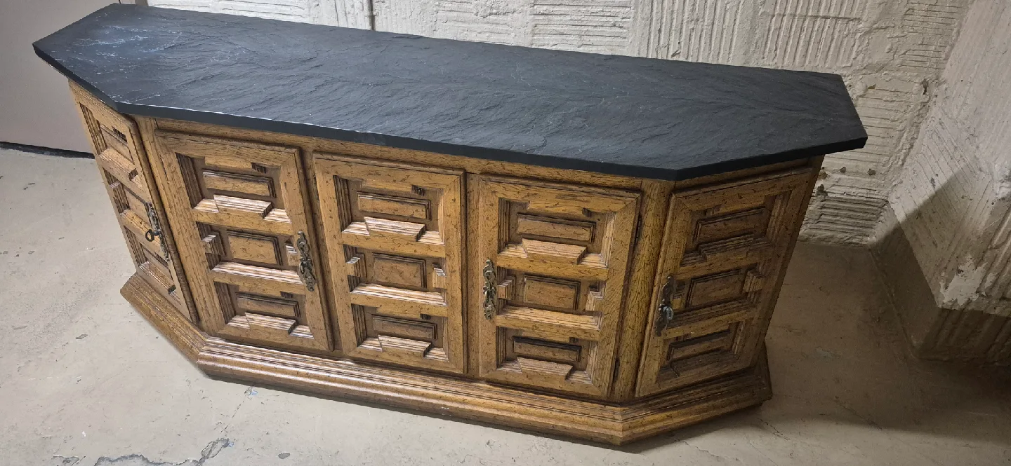 Wooden Cabinet with Dark Top