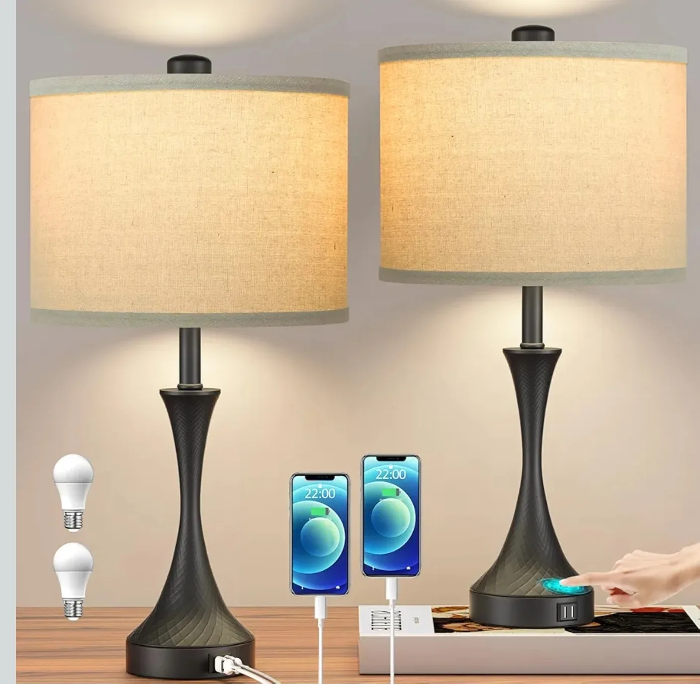Touch Control 3-Way Dimmable Table Lamp - New in Box image indicator(2)
