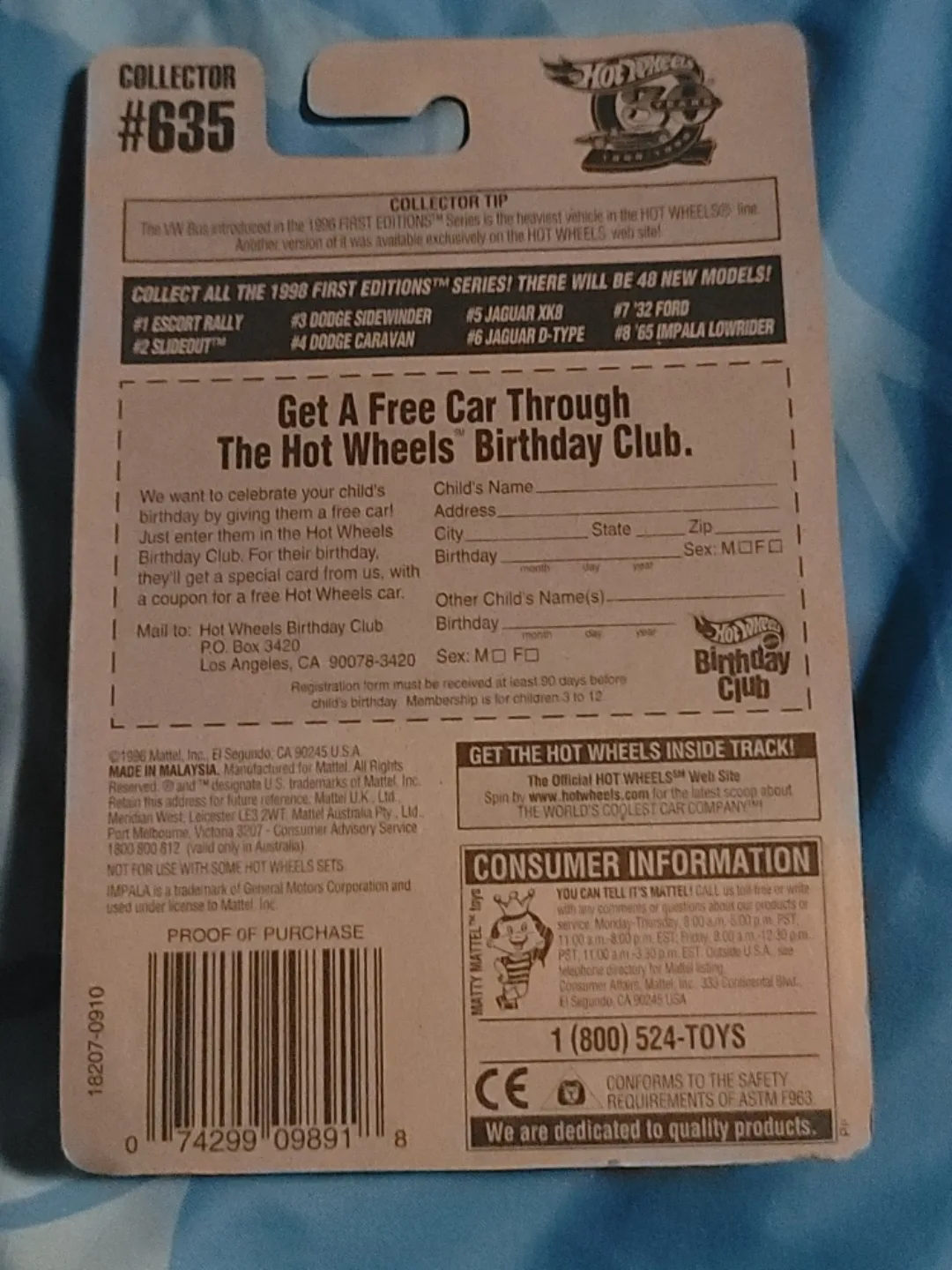 Hot Wheels '65 Impala Lowrider - 1998 First Edition image indicator(6)