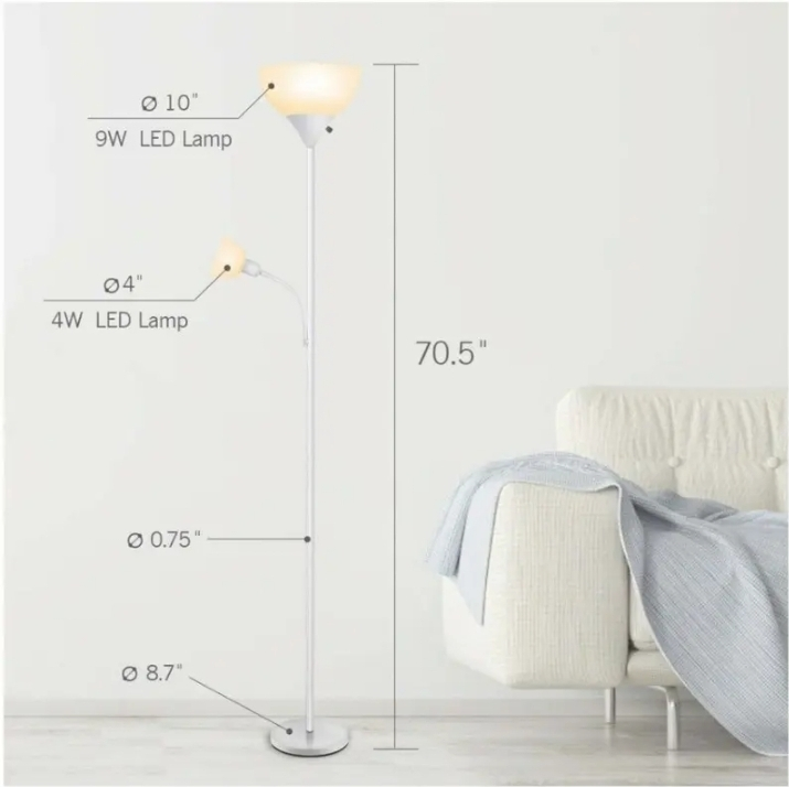 Floor Lamp - Standing Lamps, 9W+4W Energy Saving LED Light - photo 2