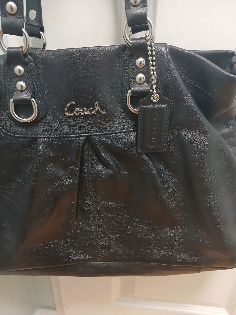 Coach Black Leather Satchel Tote