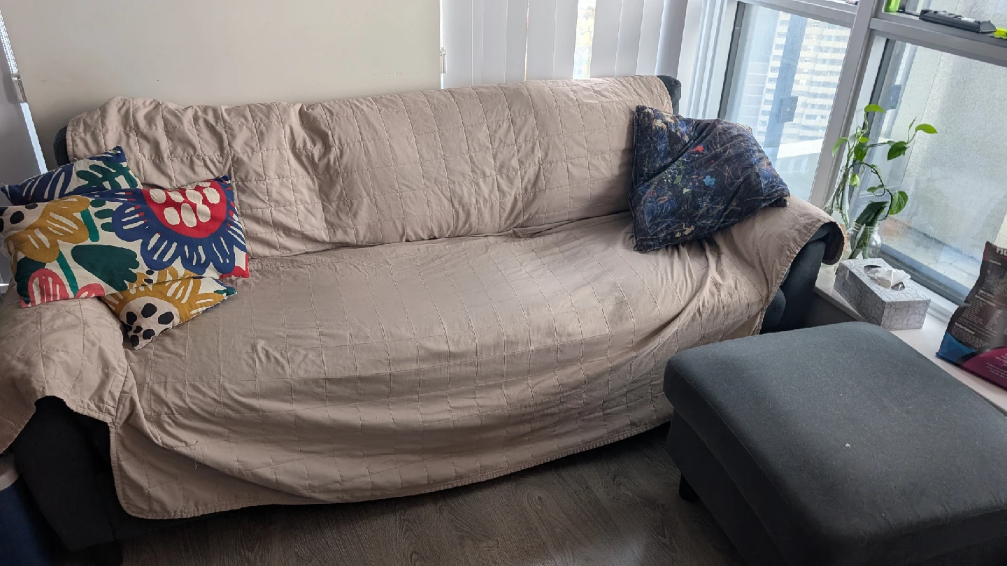 Grey Sofa and Ottoman Set - photo 5