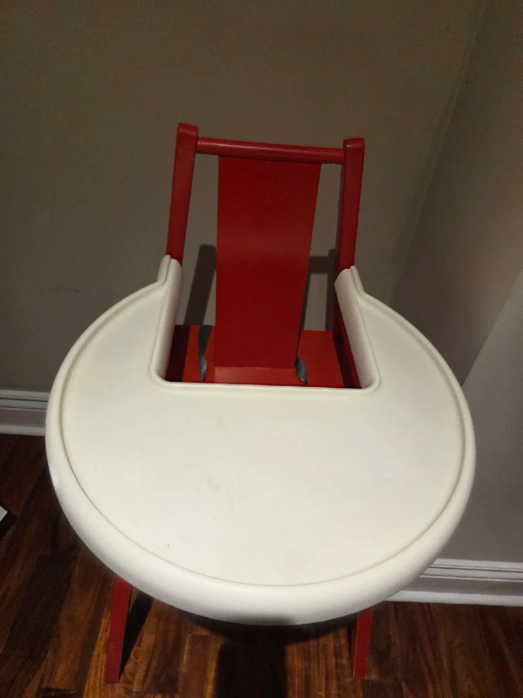 Red & White wooden High Chair image indicator(2)