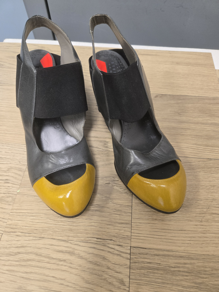 Stephen Venezia Heels - Grey/Yellow