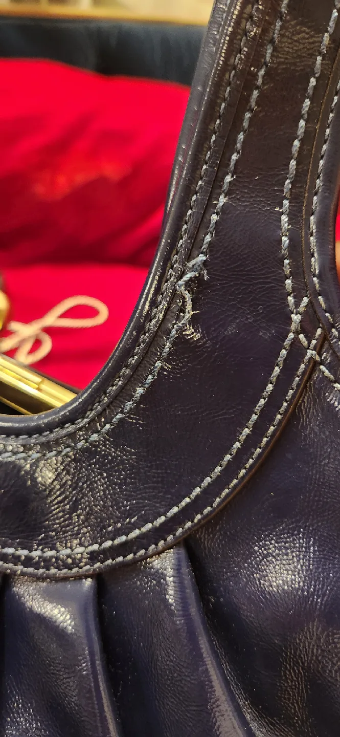 Coach Navy Blue Patent Leather Handbag image indicator(3)