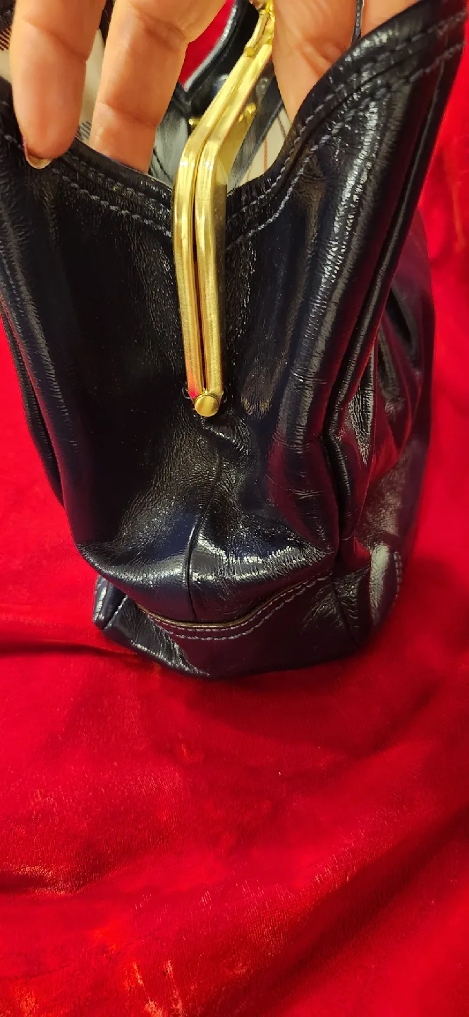 Coach Navy Blue Patent Leather Handbag image indicator(5)