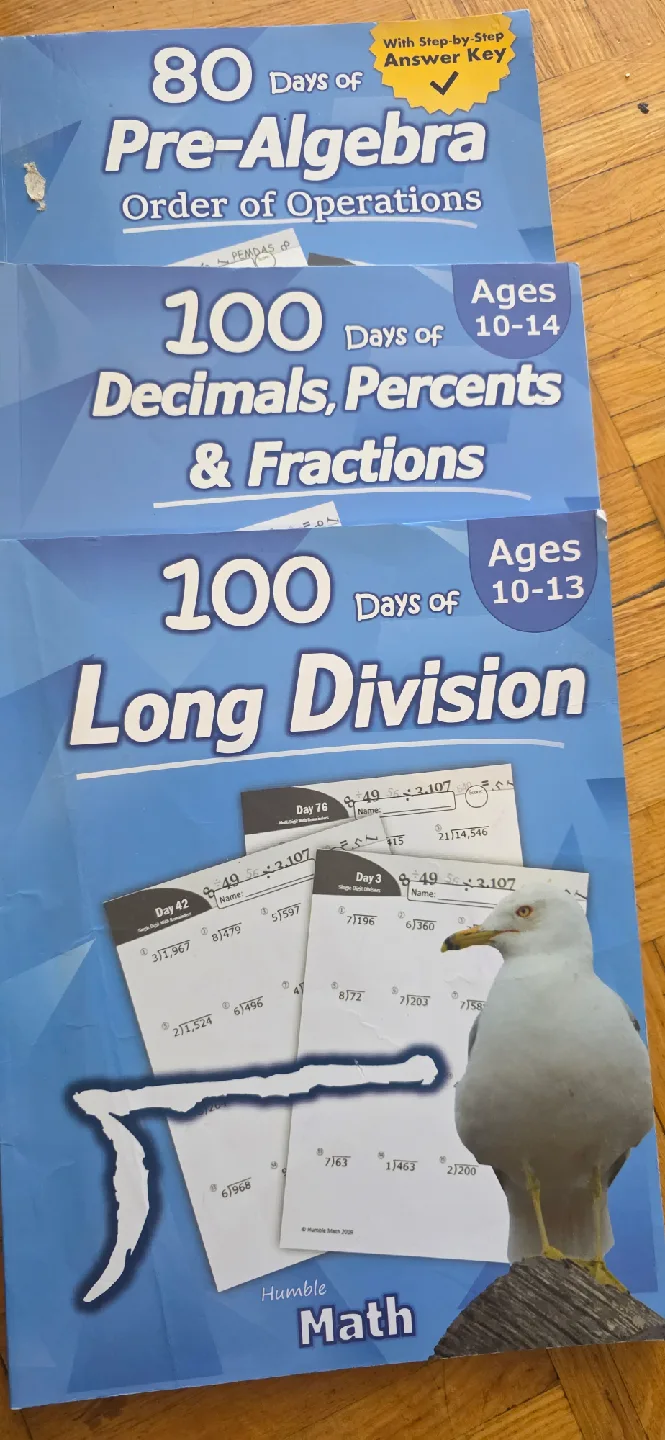 Humble Math Workbook Set - Pre-Algebra, Decimals, Long Division thumbnail