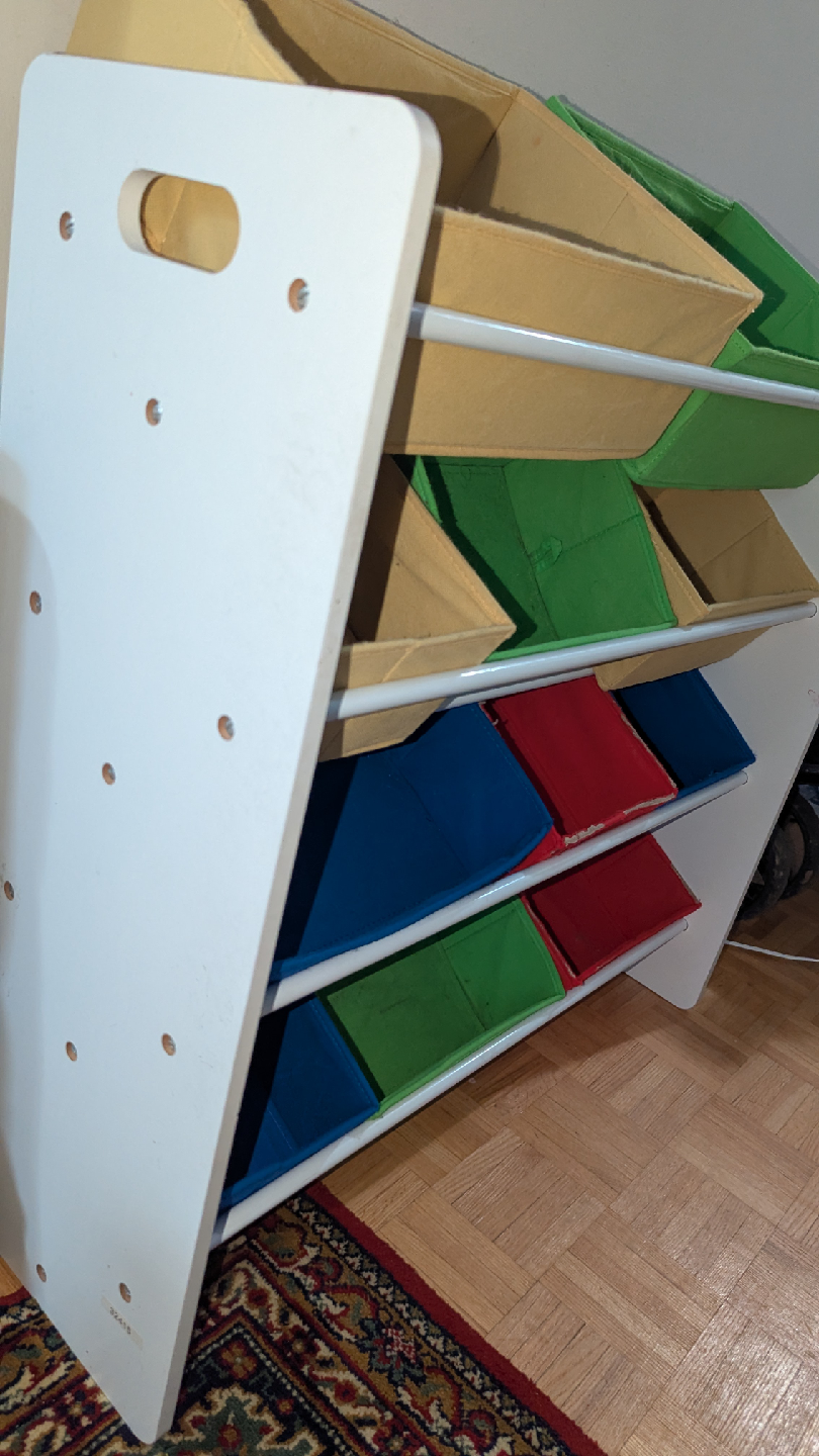 toy storage, toys included