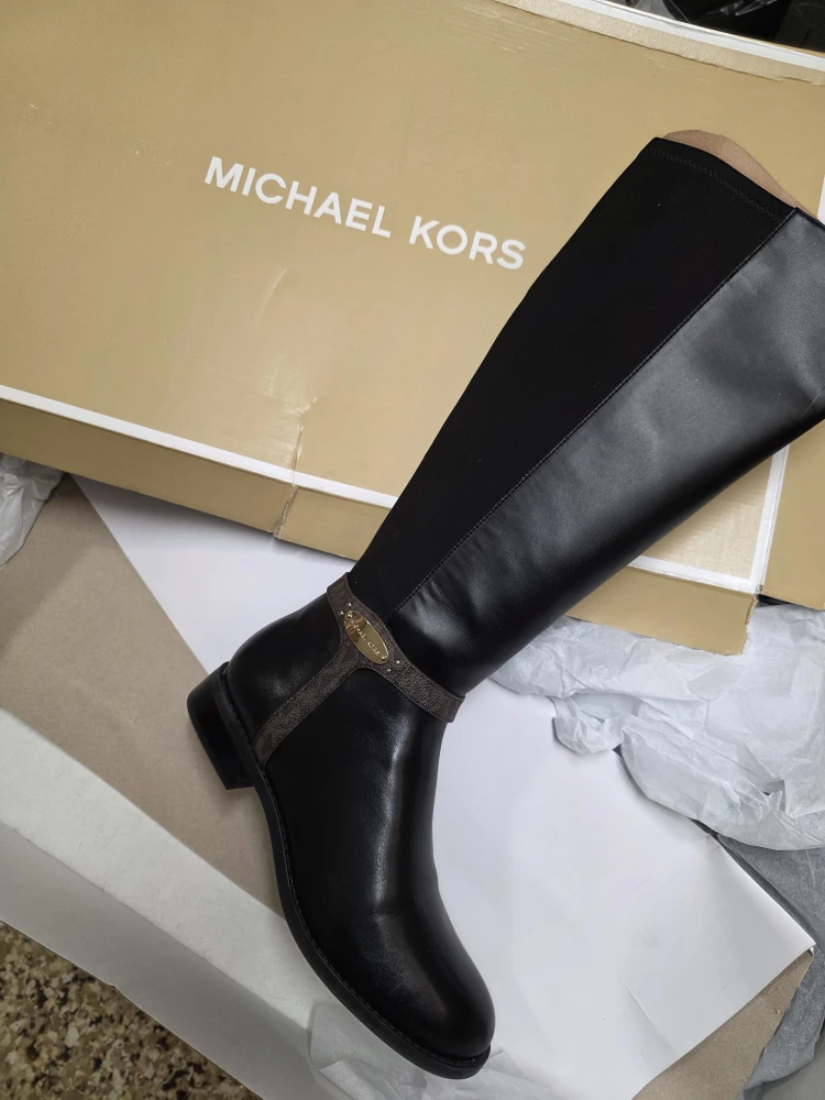 Michael Kors Black Leather Riding Boots
