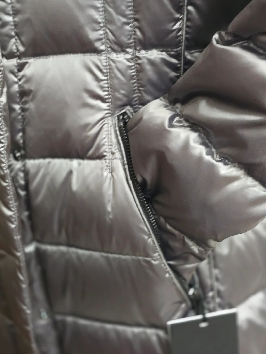 DKNY Silver  Puffer Coat - Size M image indicator(10)
