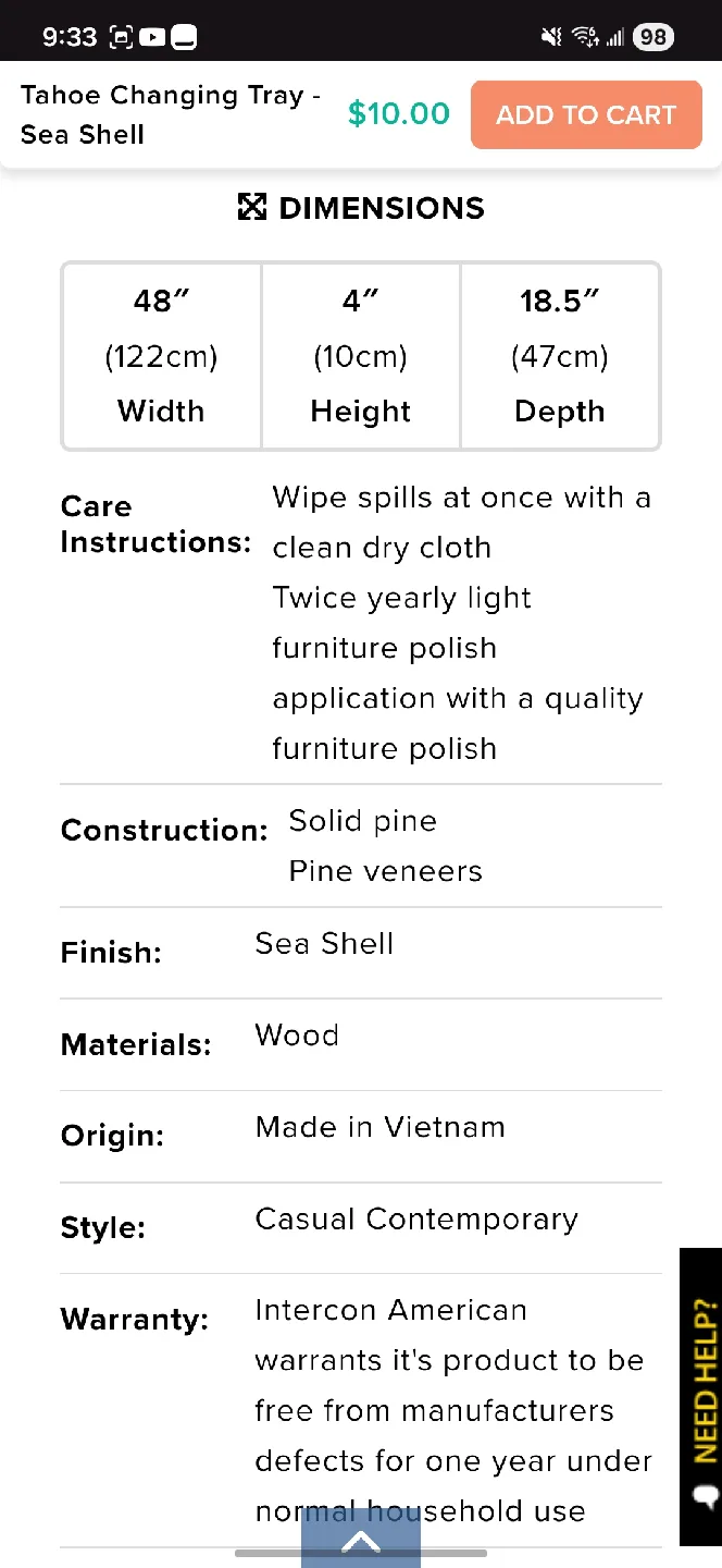 BRAND NEW IN BOX Leons Change table topper image indicator(4)