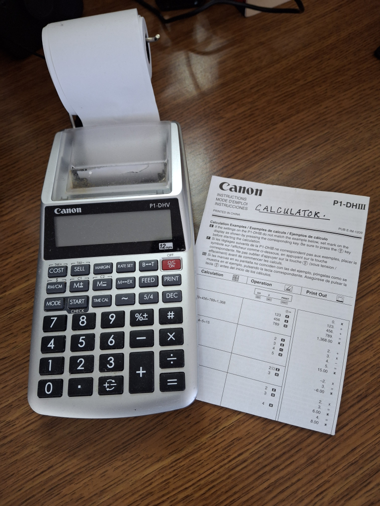 Canon Printing desktop calculator Silver