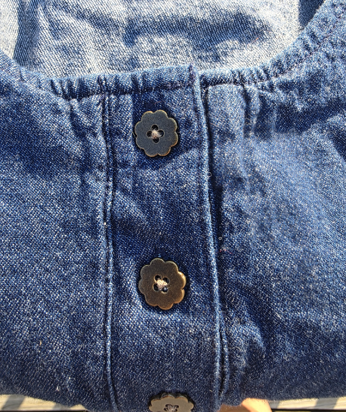 Vintage Blair Embroidered Floral Denim Dress Cottage Size M - photo 3