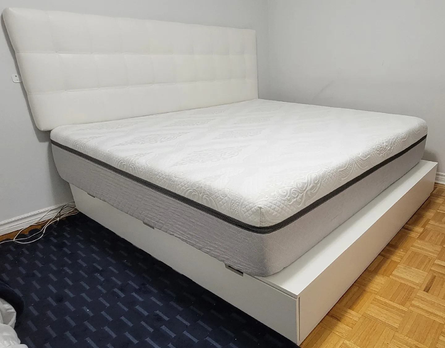 White King Size Nordli Storage Bed, Mattress & Headboard thumbnail