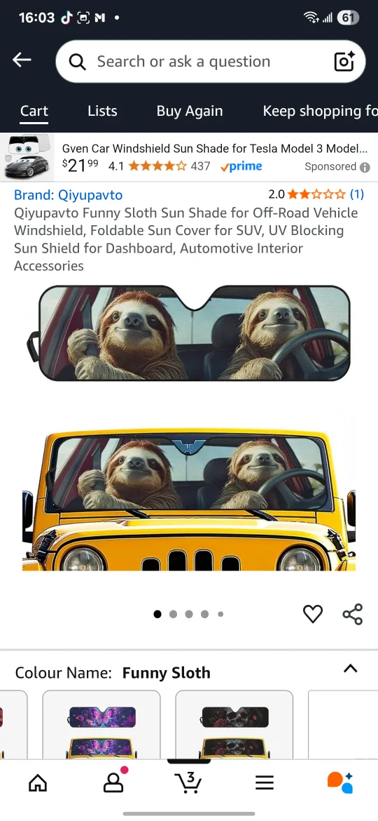Funny dogs Windshield Sun Shade image indicator(3)