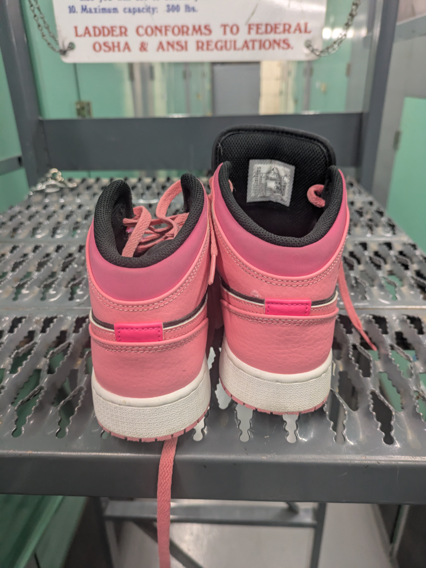 Nike Air Jordan 1 Mid GS Pink Black Size 6Y - photo 2
