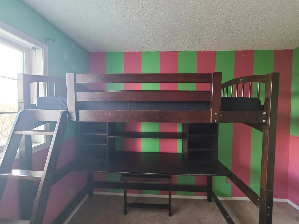 Dark Brown Loft Bed with Desk - photo 4