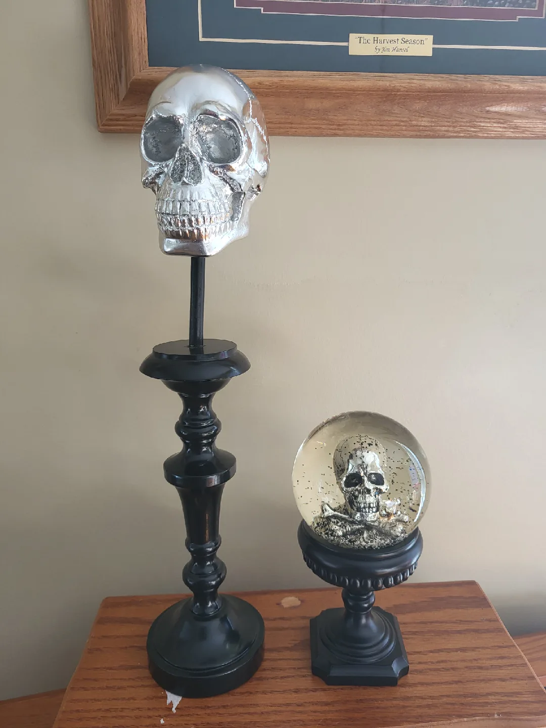 Gothic Skull Snow Globe & Skull Statue Set thumbnail