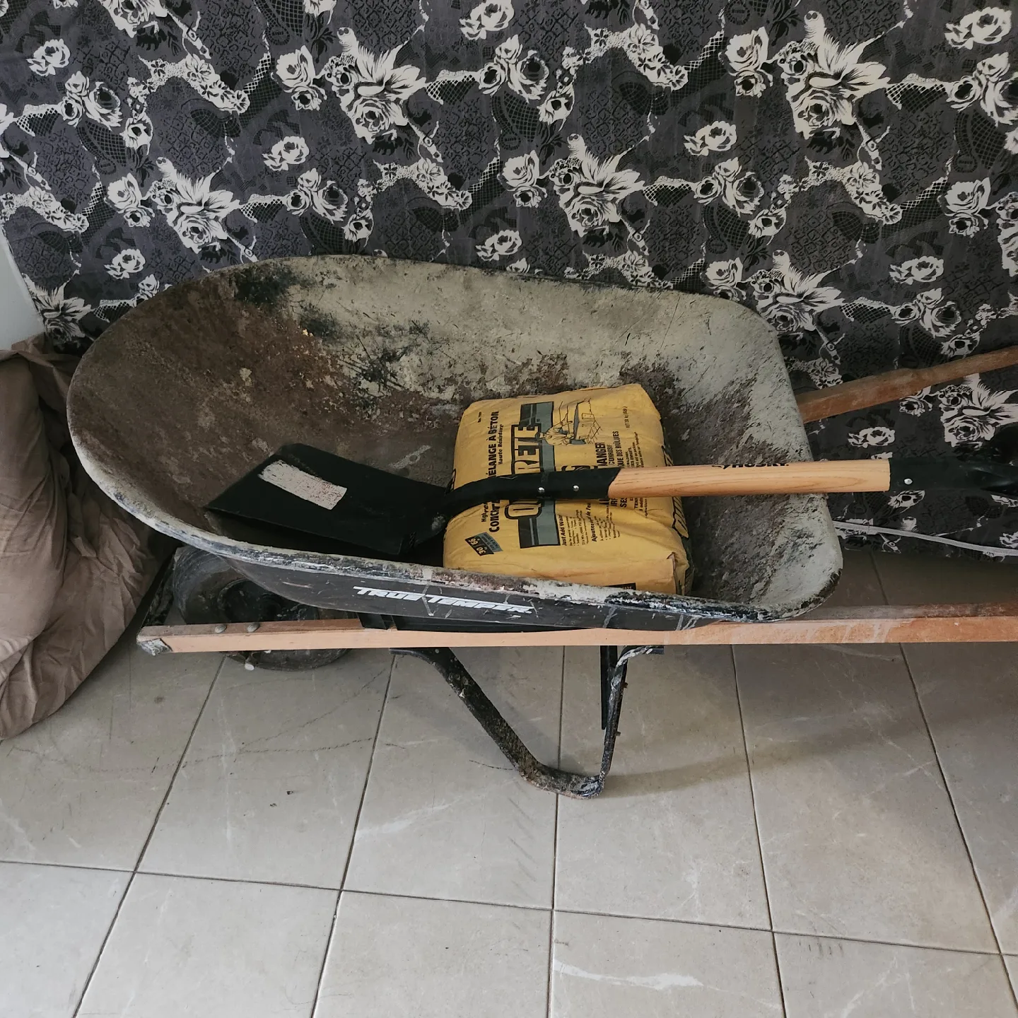 True Temper Wheelbarrow with Concrete Mix thumbnail