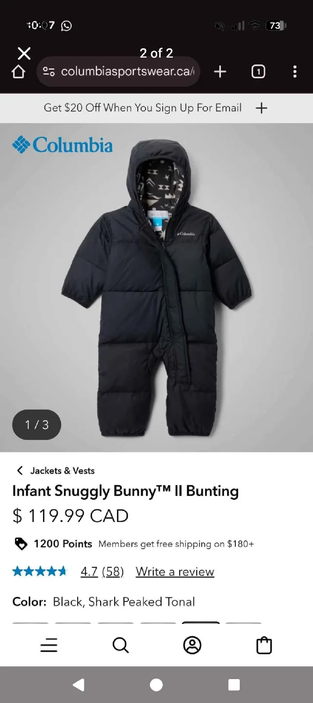 Columbia Infant Snuggly Bunny Bunting II 3-6 Months image indicator(2)